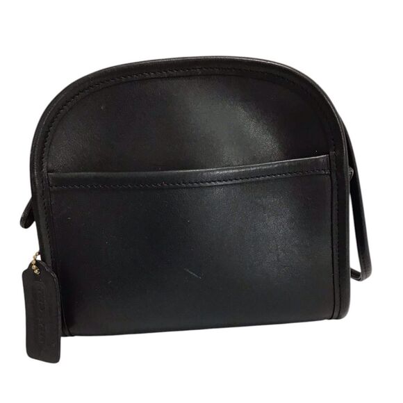 Vintage Black Coach Abbie 9017 Crossbody Zip Bag Leather Mini Crossbody Bag - Picture 1 of 14